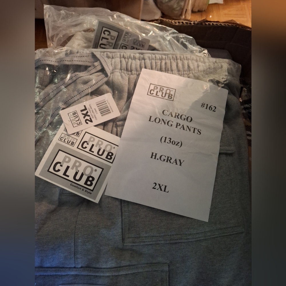 Pro Club Men's Gray Cargo Sweatpants